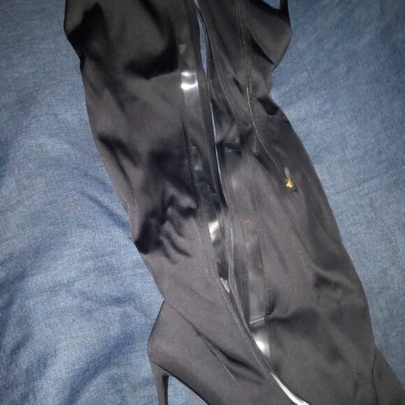 AZALEA WANG " JUST A LITTLE PEEK " STILETTO BOOT IN BLACK ( BRAND NEW !!1 ) - Picture 7 of 7